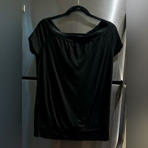 Black oversized cotton blouse